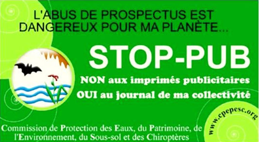 Autocollant sticker PAS DE PUBLICITE - STOP PUB boite aux lettres
